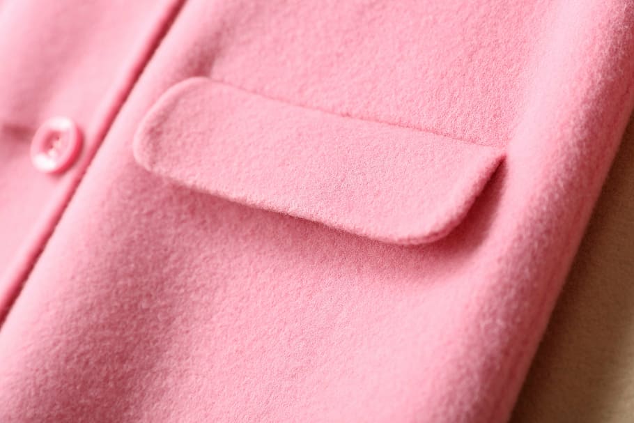 rosa, foto de primer plano de ropa, ropa, carga, figura, abrigo, moda, desgaste, patrón, pochet