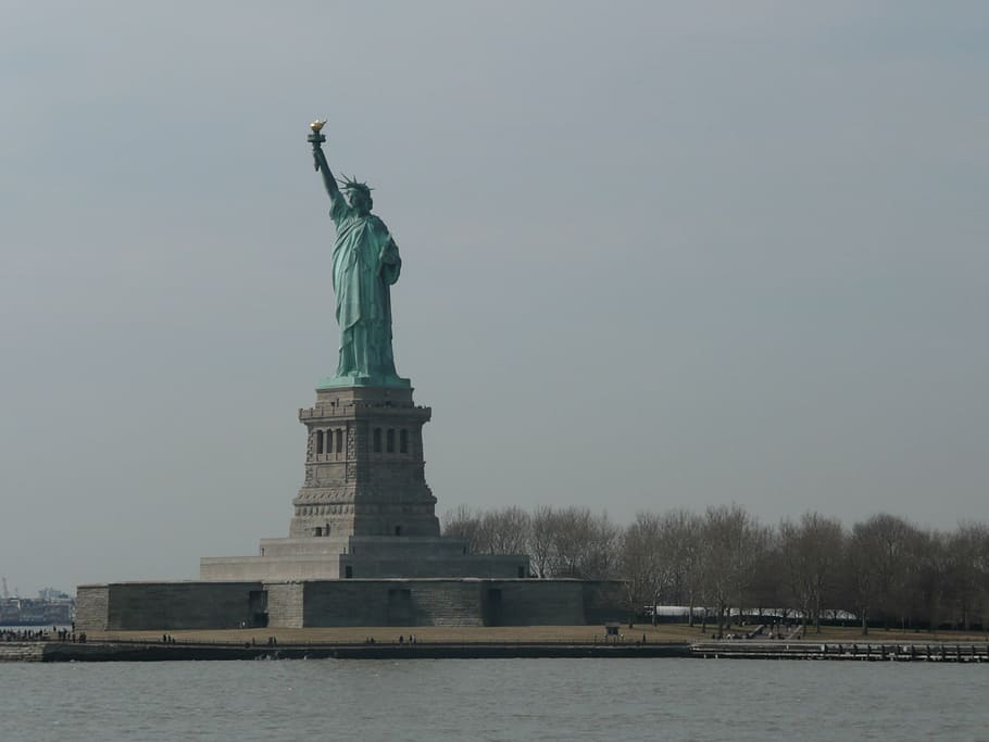 ニューヨーク, 自由の女神, エリス島, ニューヨーク市, 像, 自由, アメリカ, ドム, 独立, アイコン