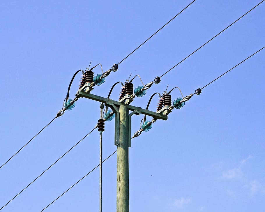 power supply, rural, medium voltage, switch, separator, connection point, wooden mast, 30kv, insulators, line