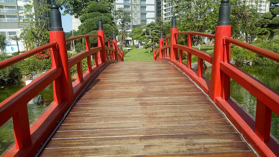 木材 自然 橋 公園 ステップ 赤 手すり 構築された構造 方向 進む方法 Pxfuel