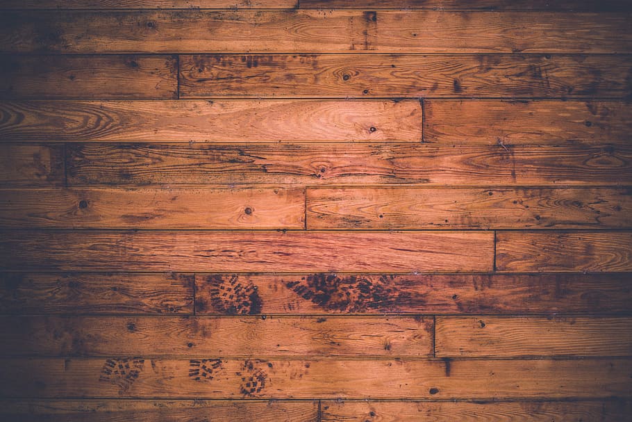 brown, wooden, surface, close, floor, wood, hardwood, footprints, planks, wood - material