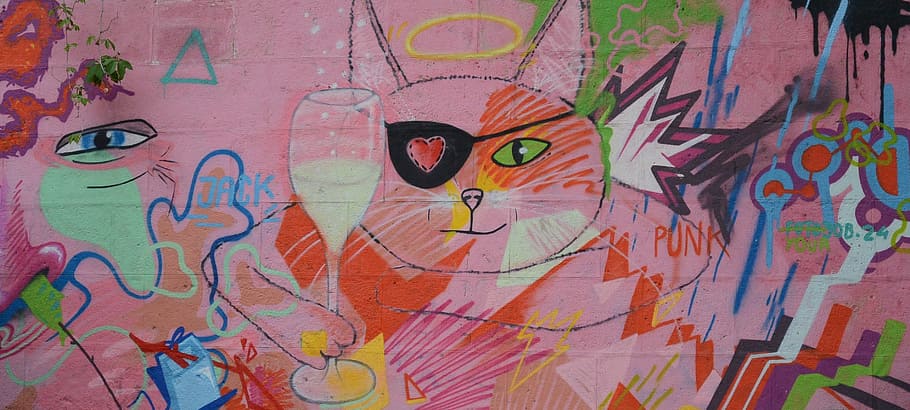 grafiti, seni jalanan, dinding, perkotaan, semprot, merah muda, seni, warna-warni, dinding dicat, dinding grafiti