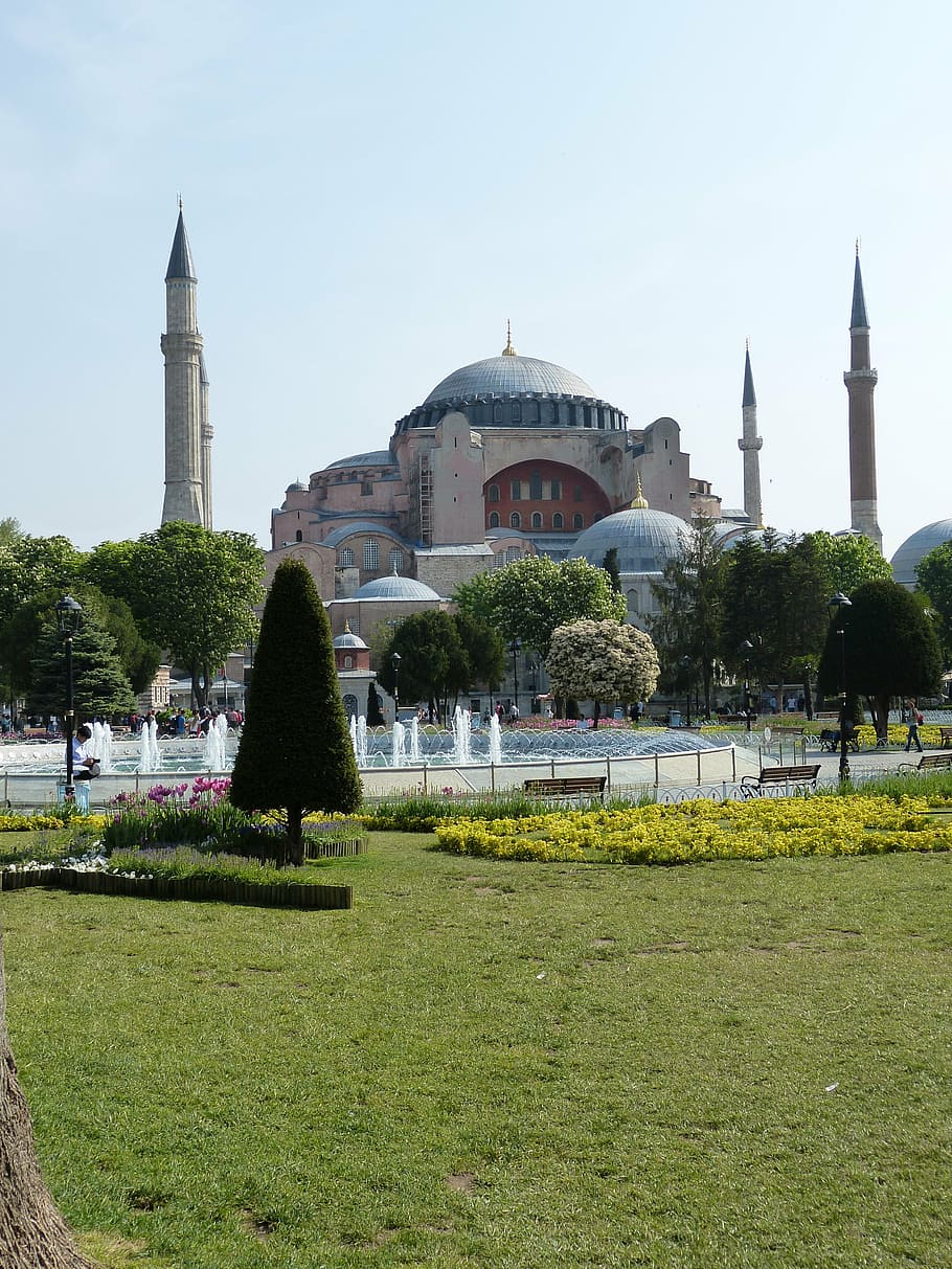 istanbul, turkey, hagia sophia, mosque, hagia sofia, church, museum, dome, minaret, historically