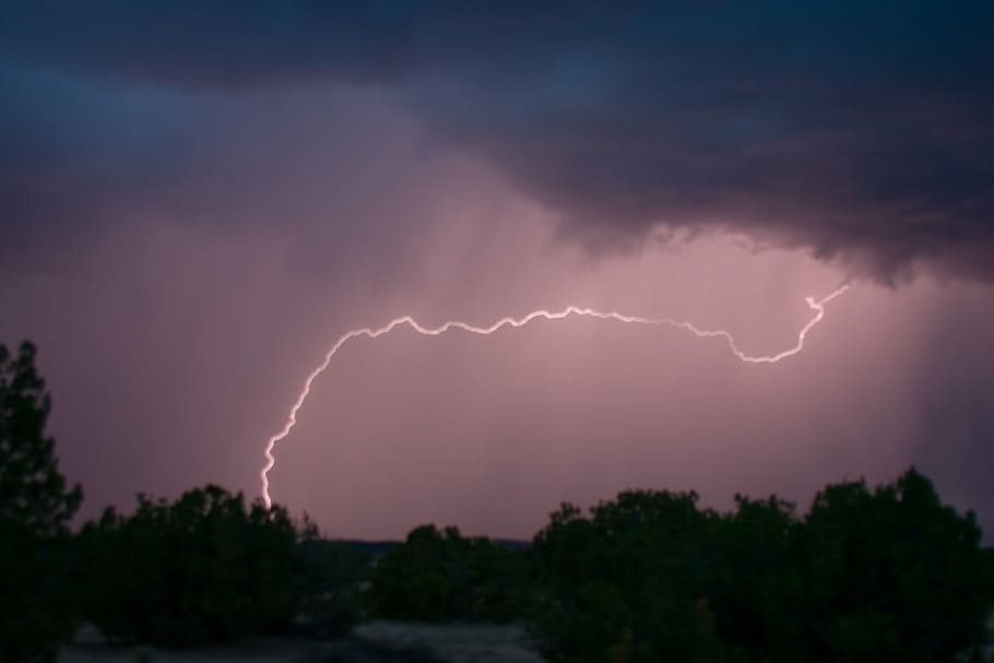 Lightning, Thunderbolt, Thunderstorm, storm, flash, nature, night, weather, rain, cloud
