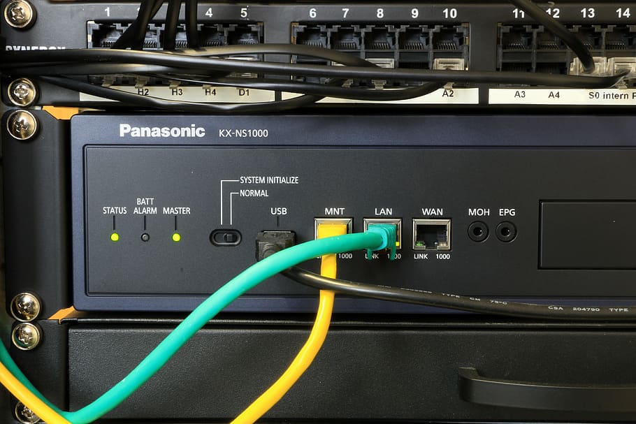 черный, panasonic, kx-n5100d, Ethernet, модем, сеть, связь, компьютер, аппаратное обеспечение, обработка данных