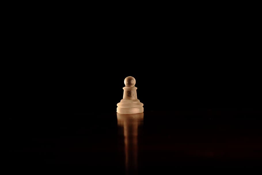 pawn, chess, piece, chess board, parts, black background, game, board game, strategy, copy space