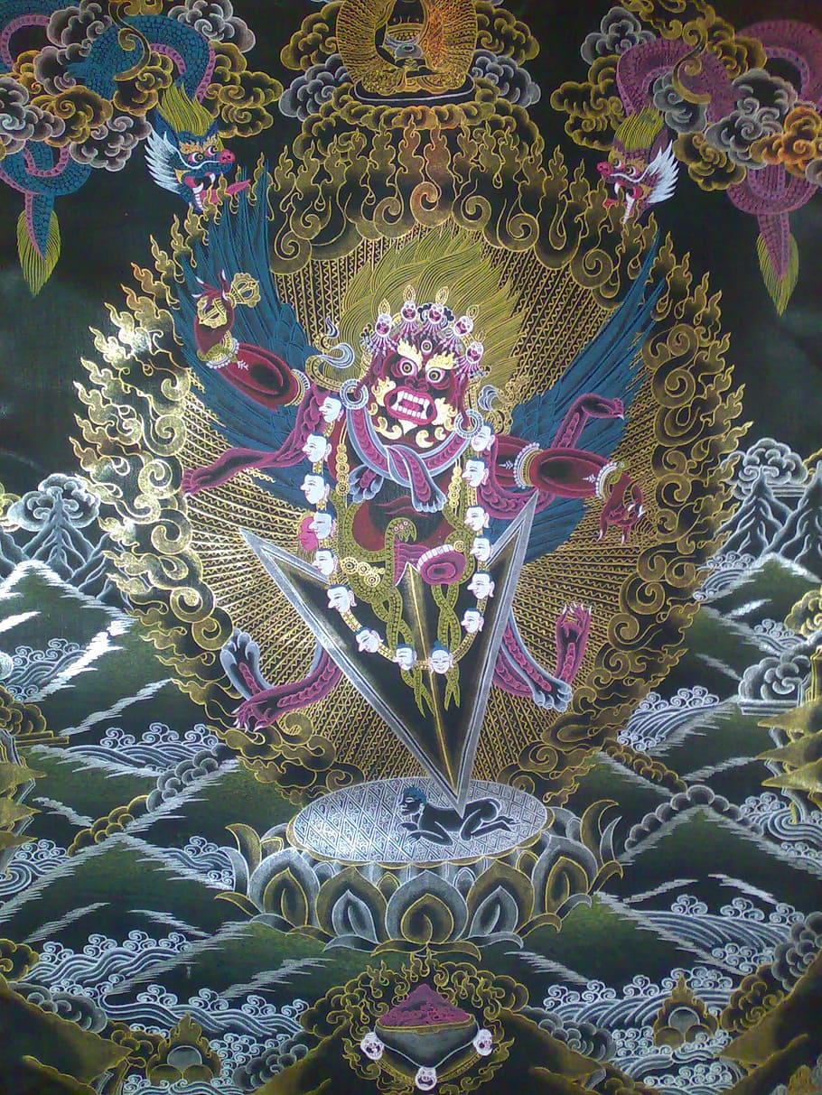 Buddhist, Tibet, Meditation Deity, buddhist deity, god, buddhism, religious representation, art, guru dragphur, meditation