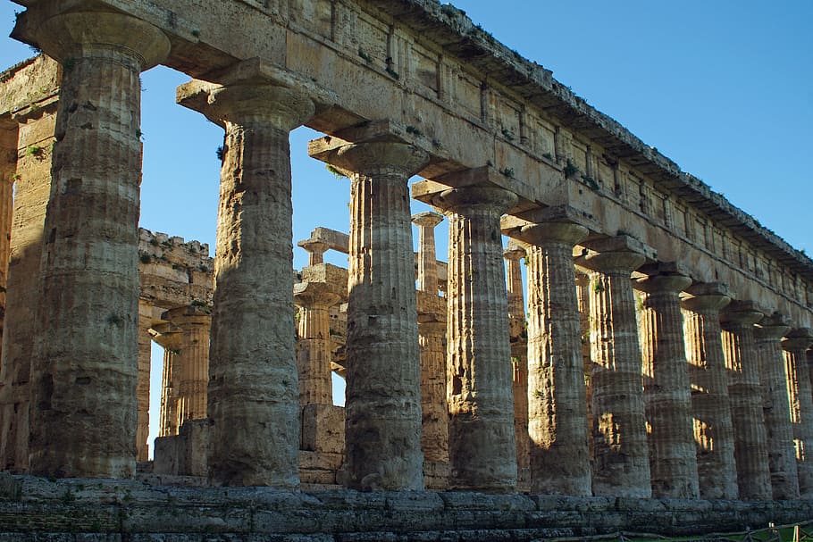 Paestum, Salerno, Italy, salerno, italy, temple of neptune, magna grecia, ancient temple, greek temple, doric style, archaeology