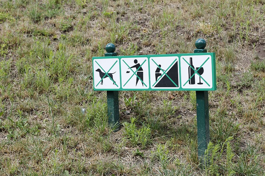 Ban, Shield, Note, Billboard, Prohibited, warning, risk, prohibitory, grass, outdoors