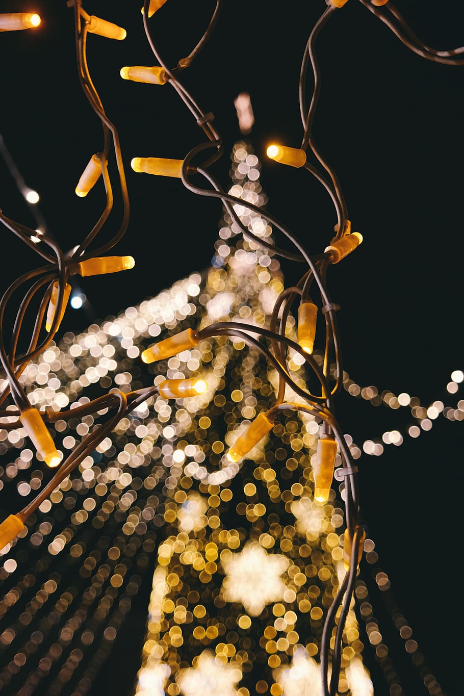 christmas, lights, lighting, dark, night, electricity, bokeh, illuminated, christmas lights, decoration