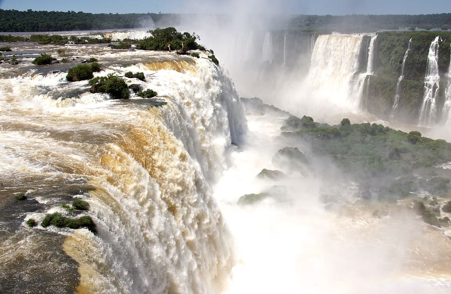 south, america waterfall, waterfalls, South America, Waterfall, south america waterfall, foz de iguazu, nature, river, water