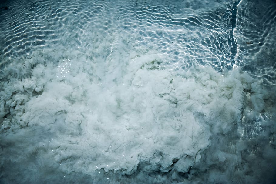 seawaves, blue, sky, white, cotton, water, chemical, liquid, backgrounds, full frame