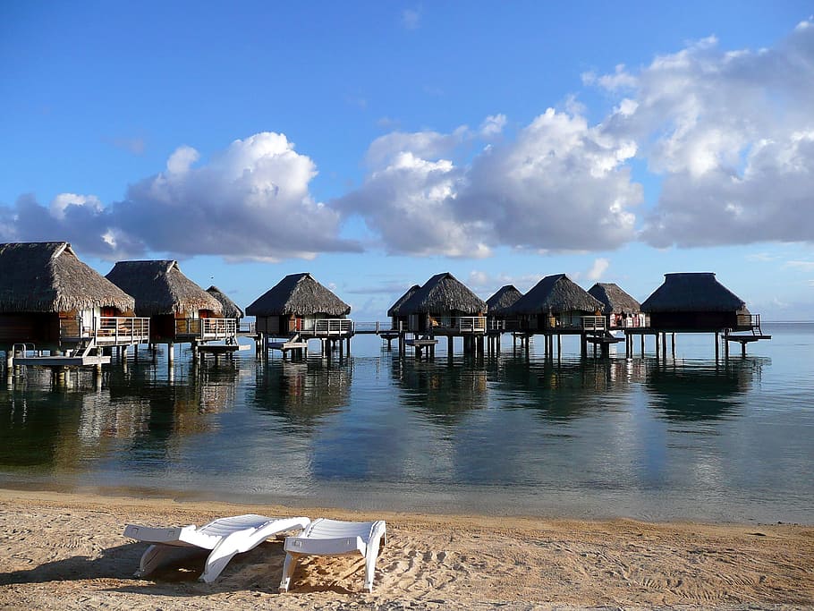 French Polynesia, Tahiti, Resort, tropical, honeymoon, exotic, vacation, built structure, building exterior, house