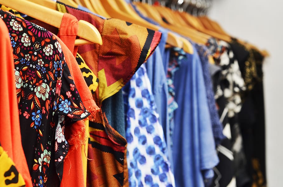 clothing, ibiza, boutique, femininity, textile, hanging, choice, variation, retail, pattern