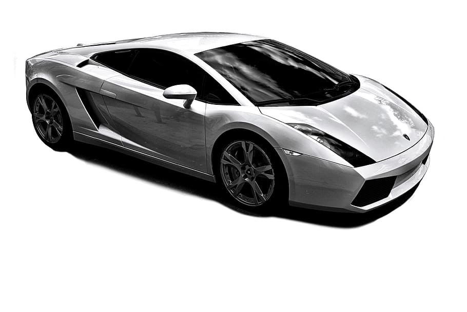 白いランボルギーニ, 背景なし, トリミング, 形状, デザイン, クリエイティブ, グラフィックス, 高速車, 車, 高価