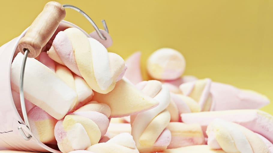 selective, focus photography, marshmallows, mice bacon, marshmallow, sweet, confectionery, food, sugar, benefit from