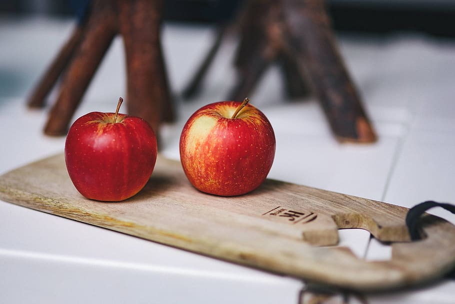 Maçã, fruta, saudável, lanche, vermelho, maçãs, comida e bebida, alimentação saudável, comida, maçã - fruta