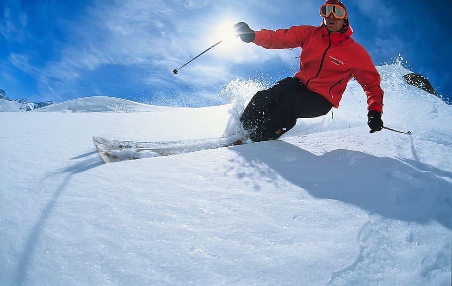 雪, 冬, 寒さ, スキーヤー, スポーツ, 冒険, スキーリゾート, 高山, アウトドア, アクション