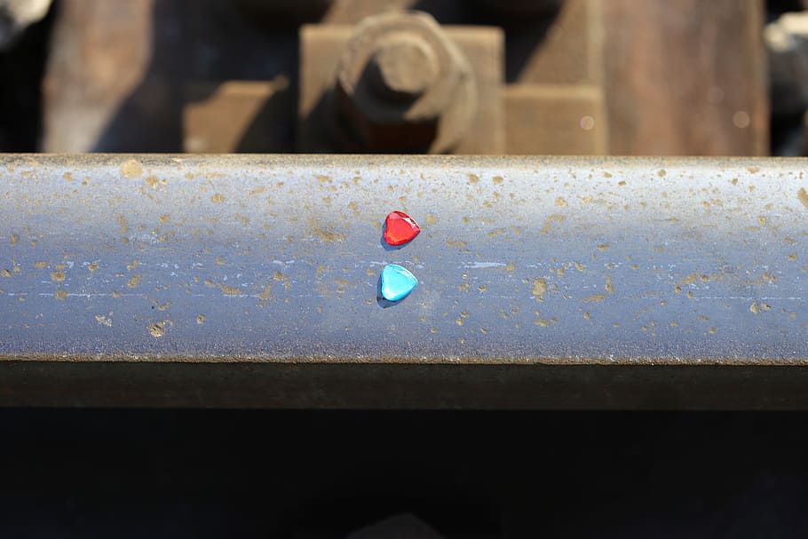red and blue heart on railway, stop children and teenager suicide, remembering those kids, who left us too soon, school stress, exam stress, academic stress, horror education system, ruthless education system, competitive education system