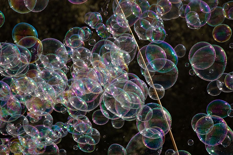 gelembung sabun, kesenangan, warna, membuat gelembung sabun, air yang berbusa, bola, mengapung, gelembung, bulat, berkilau