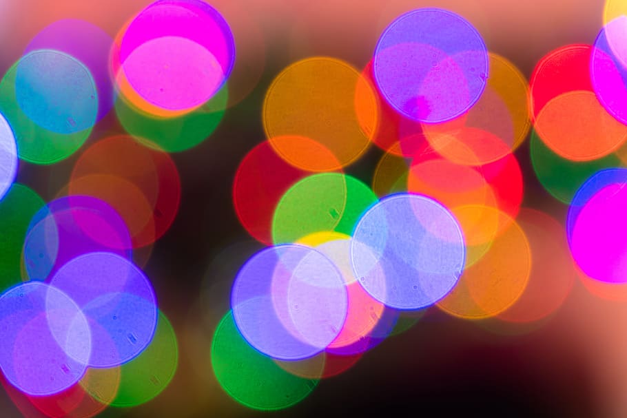 bright, christmas, shiny, blur, color, background, balls, light, multi colored, illuminated