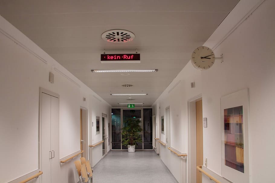 black, red, signage, ceiling, middle, hallway, Call, Hospital, Ad, Display