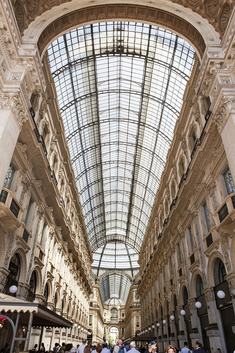 Europa, Italia, compras, Galería Vittorio Emanuele II, cúpula, vidrio, lujoso, hui, exquisito, arco