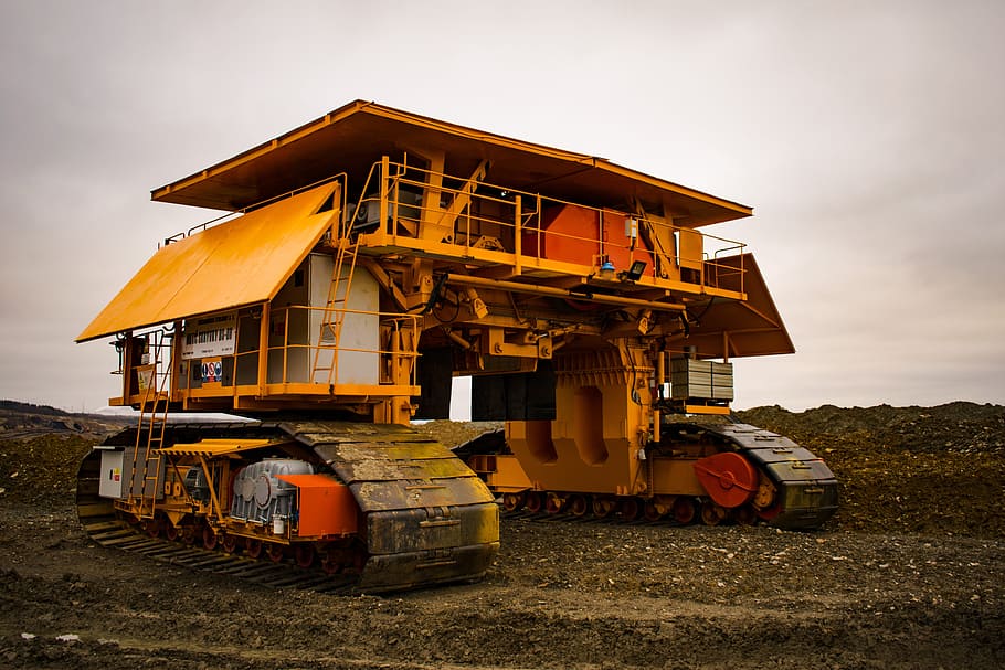 machine, crusher, coal mining, industry, mines, transportation, construction industry, nature, construction site, sky
