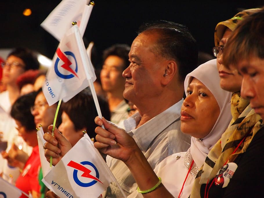 Cingapura, Comício, Eleição, Política, partido de ação popular, apoiadores, campanha, patriotismo, celebração, emoção