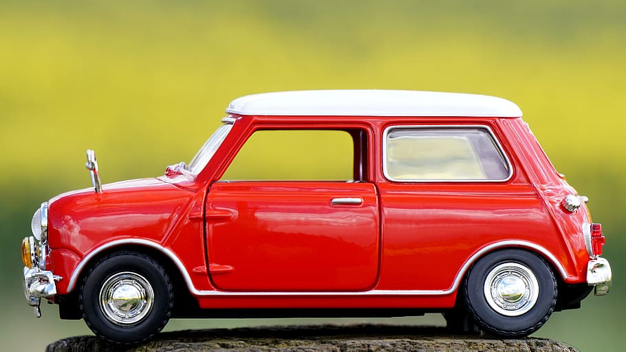Ilustración del coche rojo, modelo, coche, auto, transporte, rojo, motor, mini, vehículo, automóvil