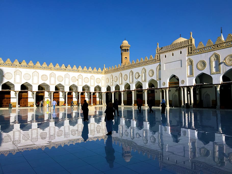 al-azhar, cairo, islam, mesquita, egito, arquitetura, estrutura construída, exterior do edifício, céu, céu claro
