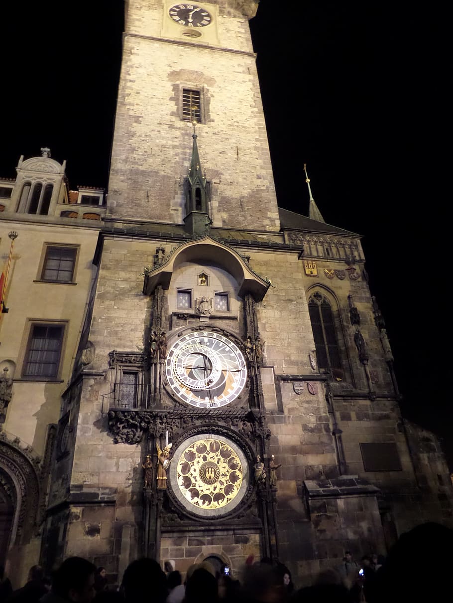 Praha, Jam Astronomi, jam, menara jam, arsitektur, bangunan, tengara, bersejarah, desain arsitektur, struktur
