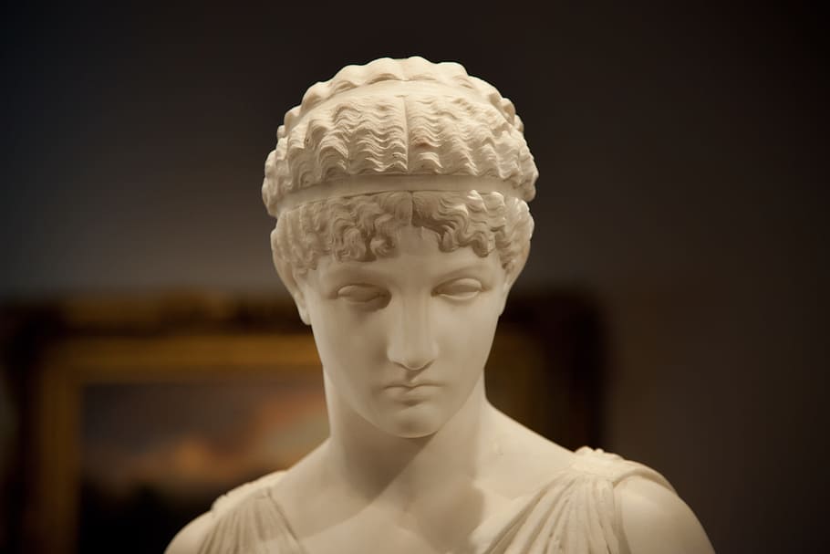 Penelope, Sculpture, De Young Museum, san francisco, white statue, greek style, statue, buddha, people, human representation