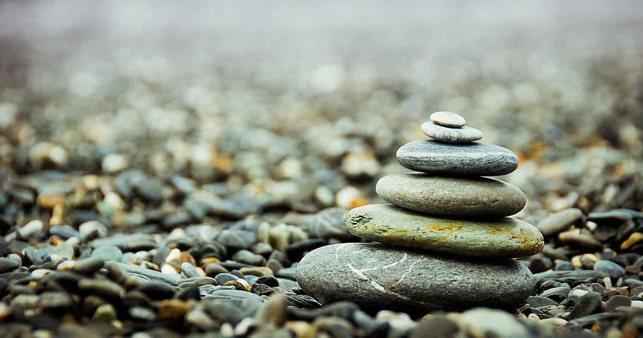 raso, fotografia, pedra, empilhamento, pedras, seixos, pilha, equilíbrio, meditação, paz