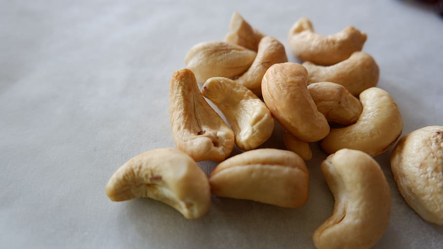 cashew nuts, white, surface, nuts, sweets, food, food and drink, close-up, freshness, healthy eating