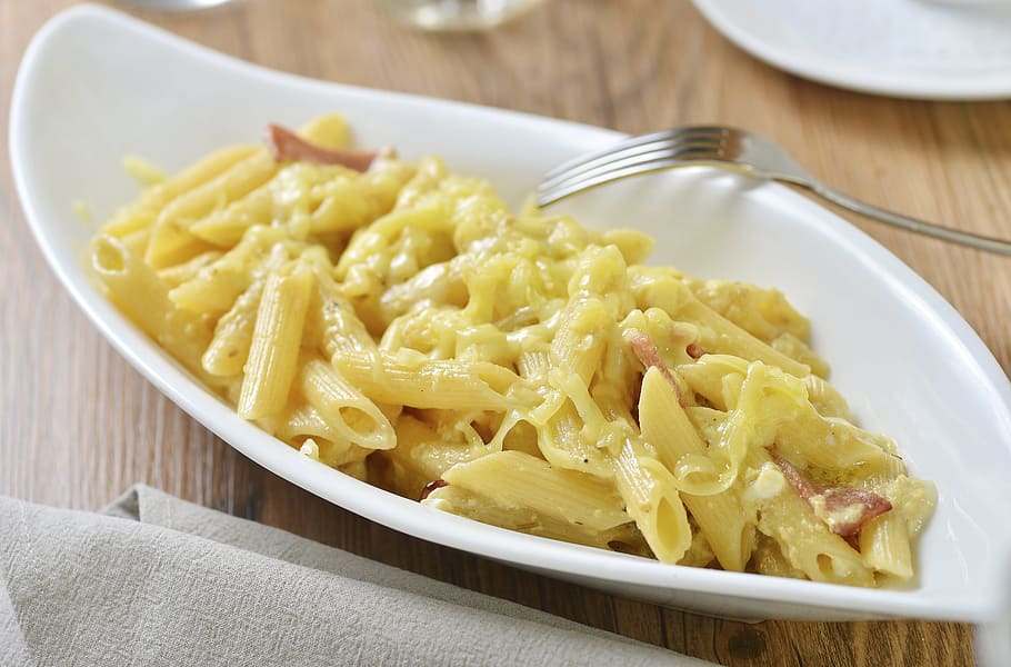 pasta dish, platter, fork, side, Food Photography, Macaroni, Pasta, cheese, food, food and drink