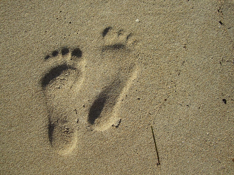 Footprint, Sand, Beach, Feet, Shadow, sand, beach, sun, sand beach, coast, booked