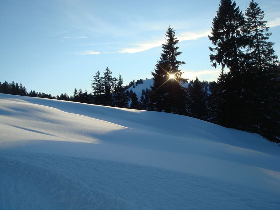 Sunlight, Myths, Snow, Landscape, snow landscape, back light, winter, mountains, wintry, white mountain landscape