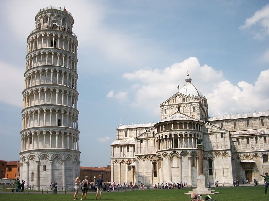 inclinado, torre, piza, Itália, Pisa, torre inclinada, cidade, torre inclinada de Pisa, campo Dei Miracoli, Toscana