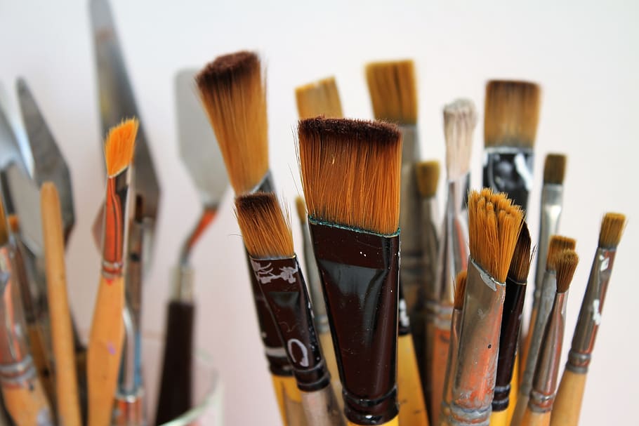 close, photography, paint brushes, brush, painter brush, paint, artists, brush hair, painter tool, painter