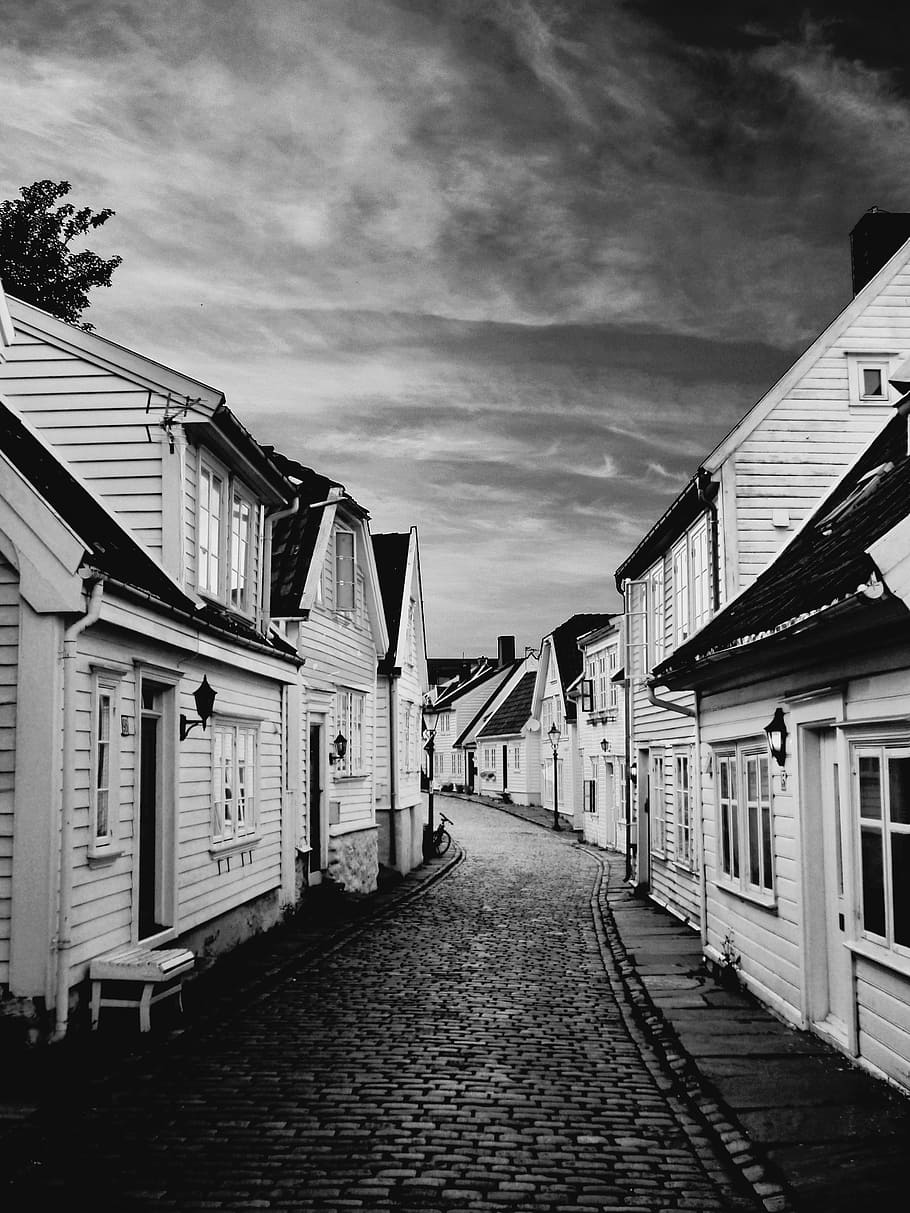 Stavanger, Norway, Old Town, Street, wooden, houses, norge, cityscape, architecture, cobblestone