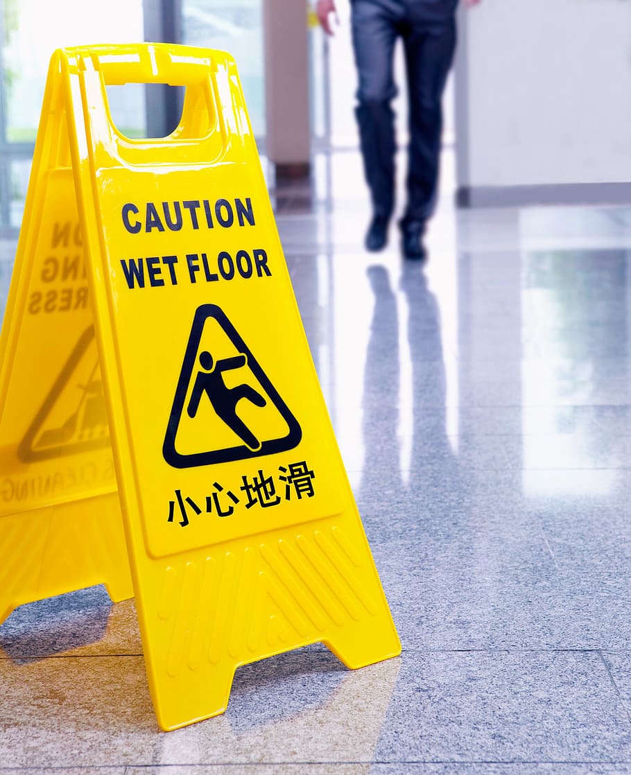 yellow, caution, wet, floor sign, Heads Up, Slip, Floor, mark, slippery floor, cautious