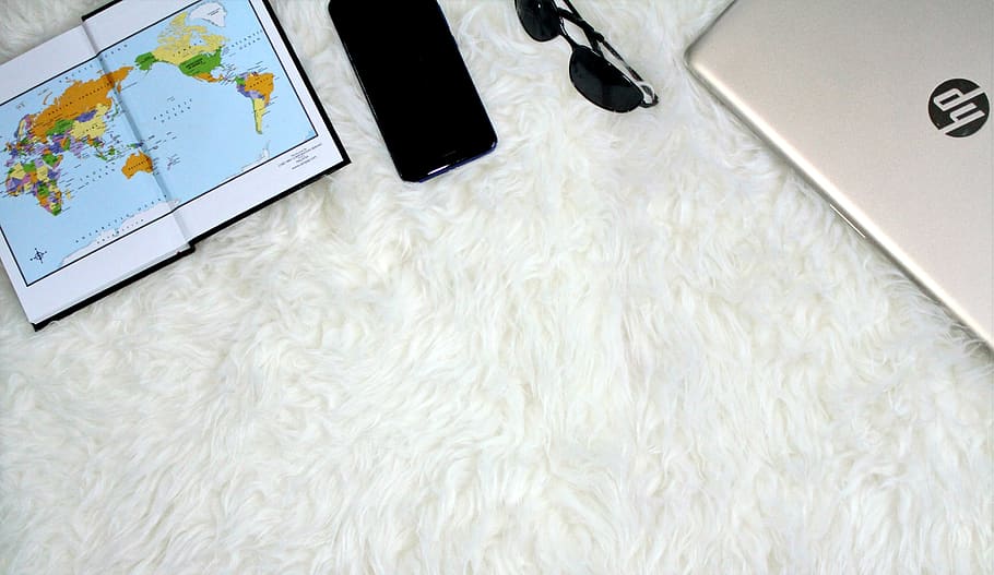 world map, mobile, phone, cell phone, sunglasses, fur, laptop, hp, technology, map