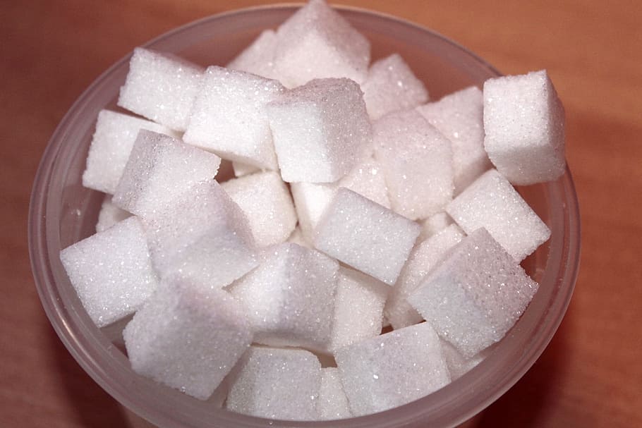 square cube styrofoams, bowl, sugar, sugar lumps, sugar cube, piece, sweet, food and drink, food, cube shape