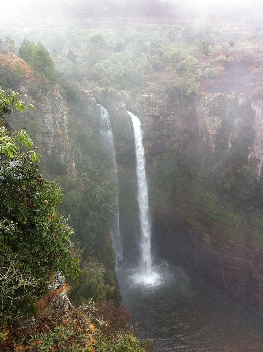 Mac-Macの滝, 滝, 川, mac-mac川, mpumalanga, 南アフリカ, ストリーム, ブッシュ, 自然, 風景