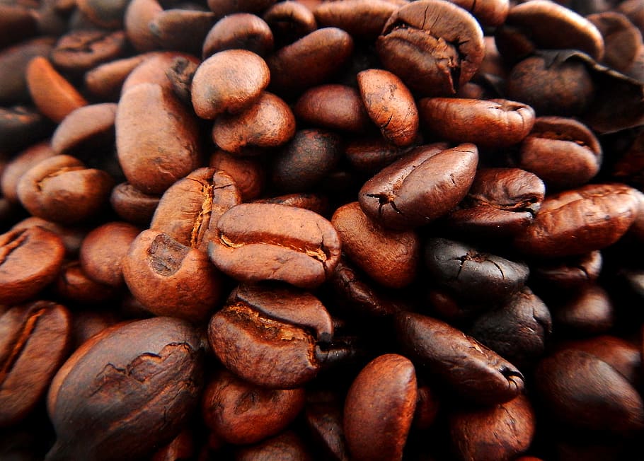 closeup, photography, roasted, coffee beans, coffe grains, coffee, brown, food and drink, food, large group of objects