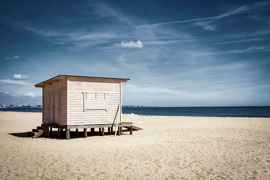 Beach, Portugal, Algarve, Baywatch, sea, sand, sky, tranquil scene, cloud - sky, land