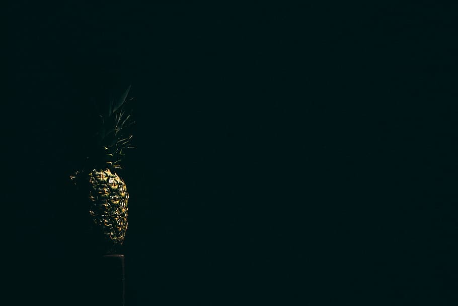 Pineapple, dark, exotic, fruit, minimal, minimalistic, simple, simplistic, night, black Color