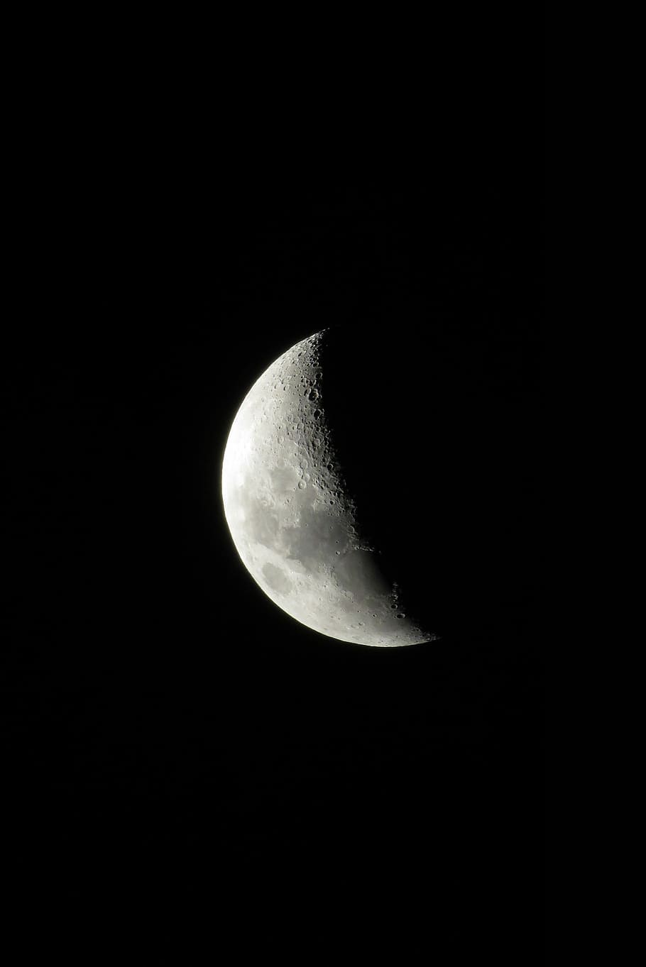 Crescent Moon, Night, moon, astronomy, majestic, moon surface, beauty in nature, space, sky, planetary moon