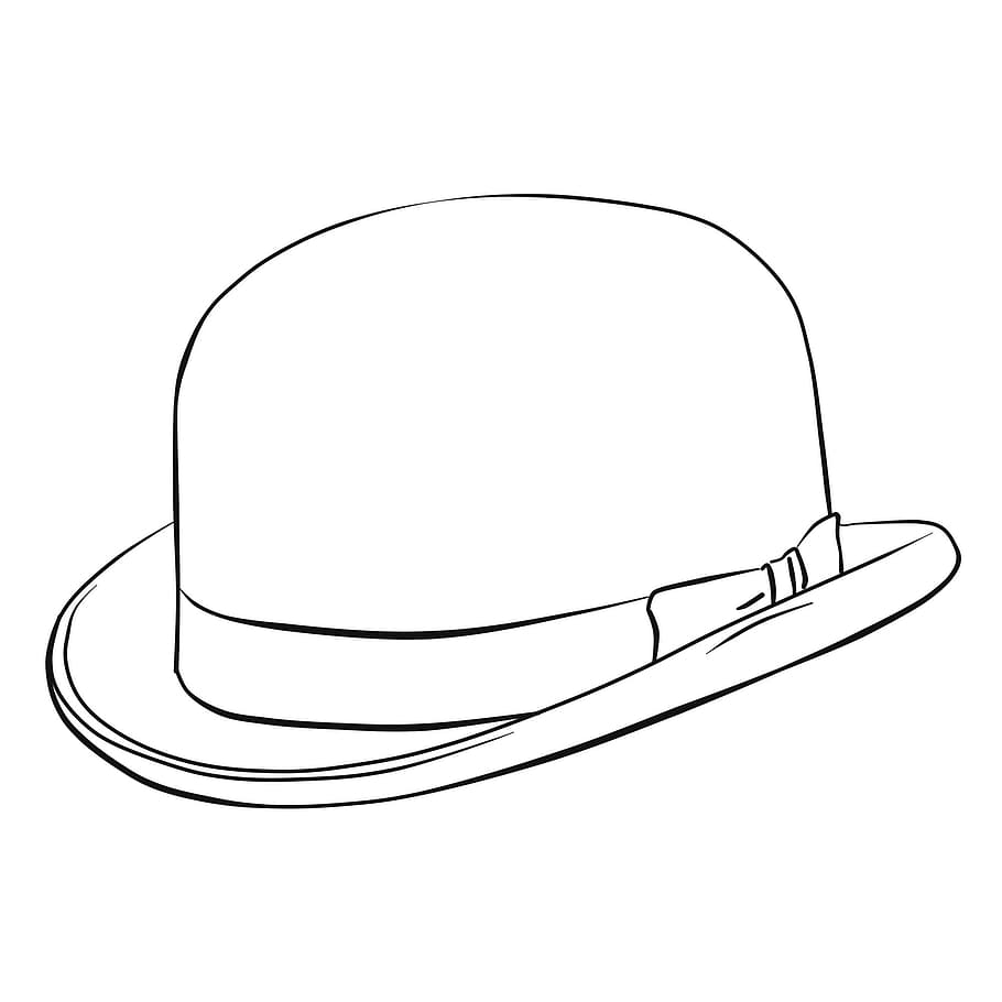 hat, coloring, line, monochrome, bw, drawing, figure, headdress, vector, white background